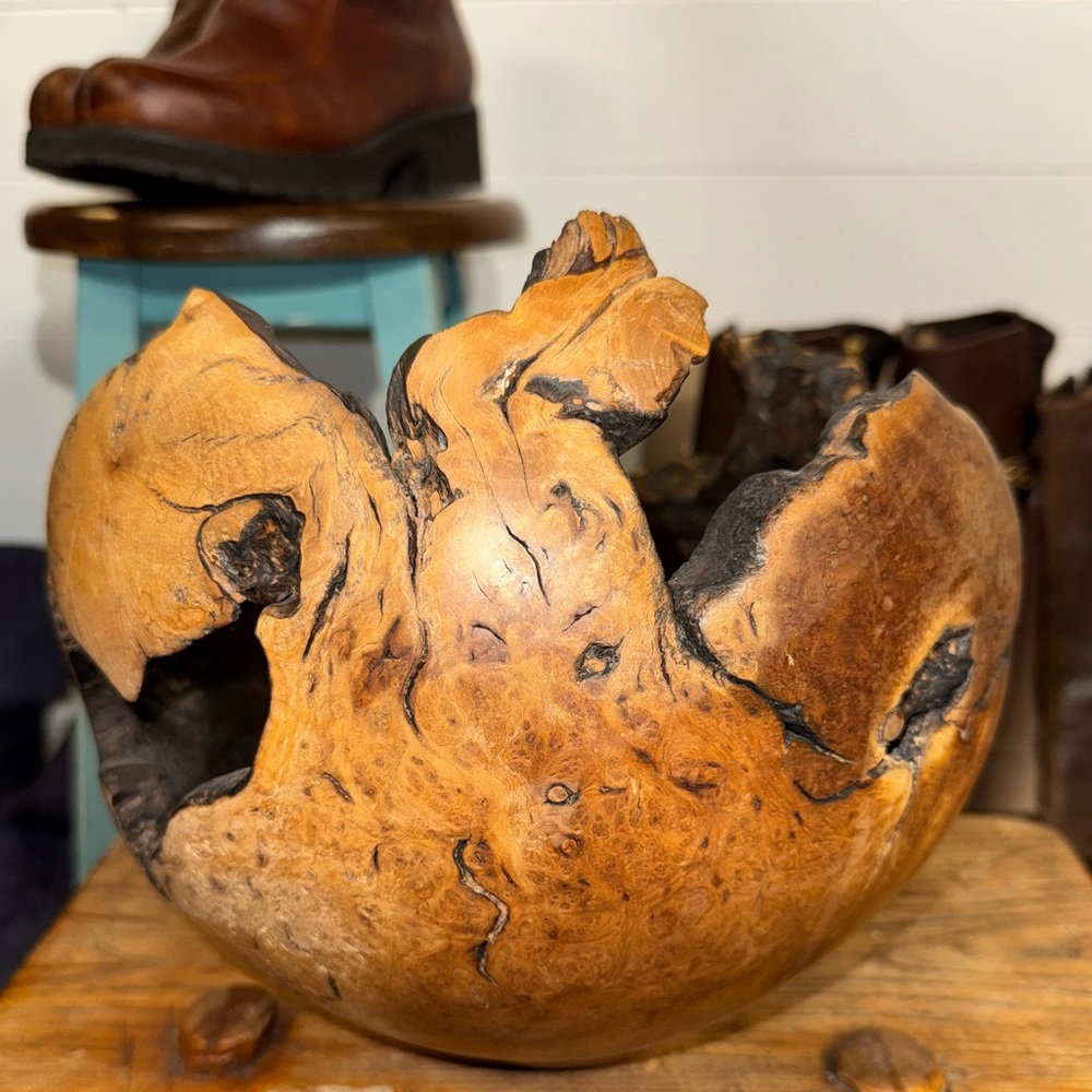 Burl Bowl Wooden Sculpture Manzanita Artist Steve Cole